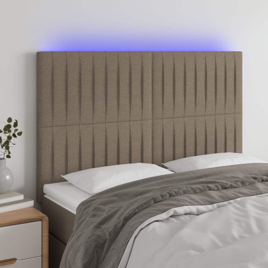 JUNG Vida LED Kopfteil Taupe 144x5x118/128 cm Stoff