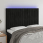 JUNG Vida LED Kopfteil Schwarz 144x5x118/128 cm Samt