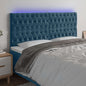 JUNG Vida LED Kopfteil Dunkelblau 200x7x118/128 cm Samt