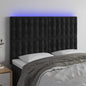 JUNG Vida LED Kopfteil Schwarz 144x5x118/128 cm Samt