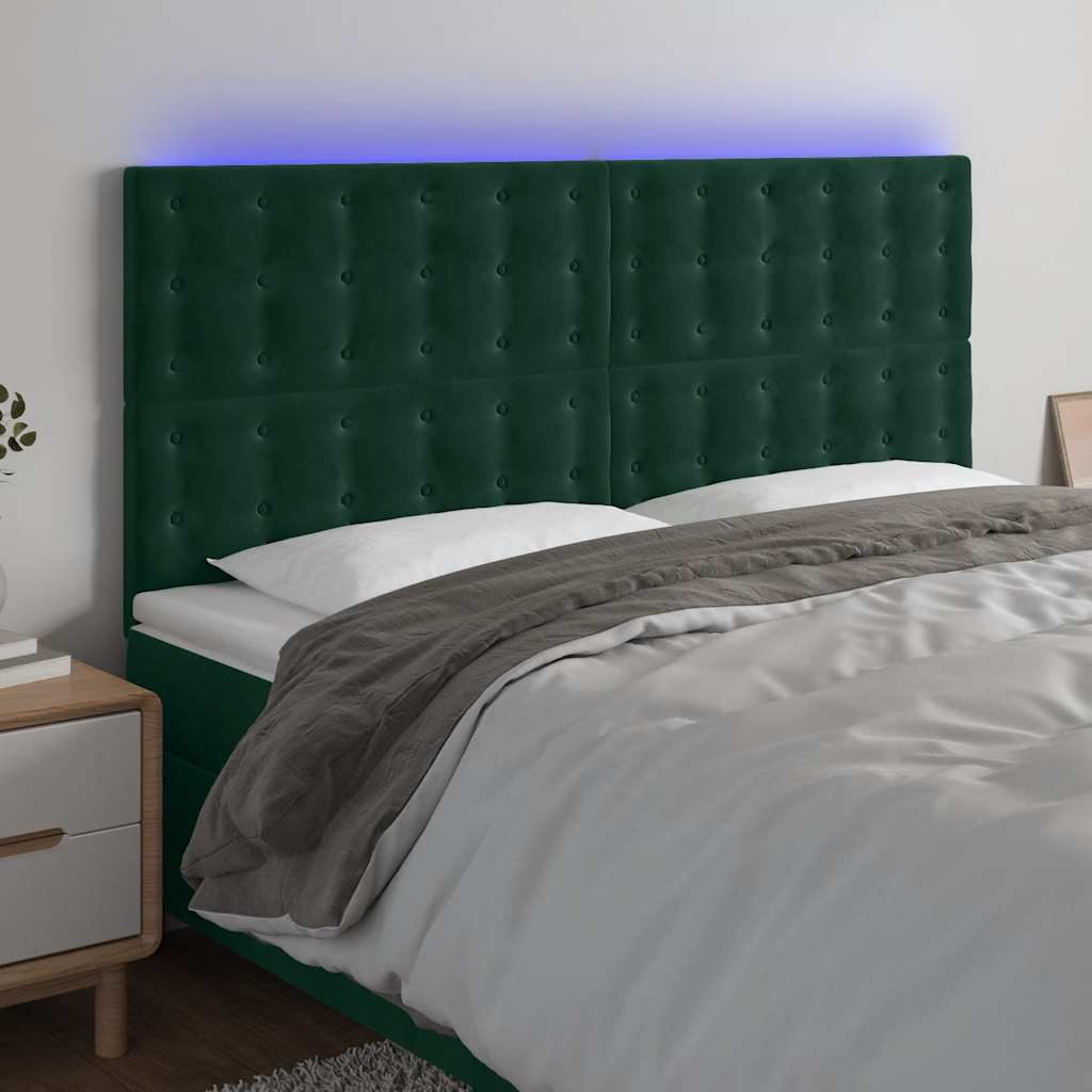 JUNG Vida LED Kopfteil Dunkelgrün 180x5x118/128 cm Samt