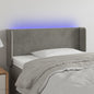 JUNG Vida LED Kopfteil Hellgrau 83x16x78/88 cm Samt