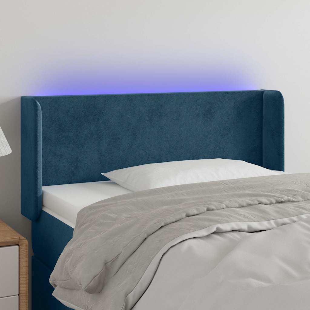 JUNG Vida LED Kopfteil Dunkelblau 103x16x78/88 cm Samt