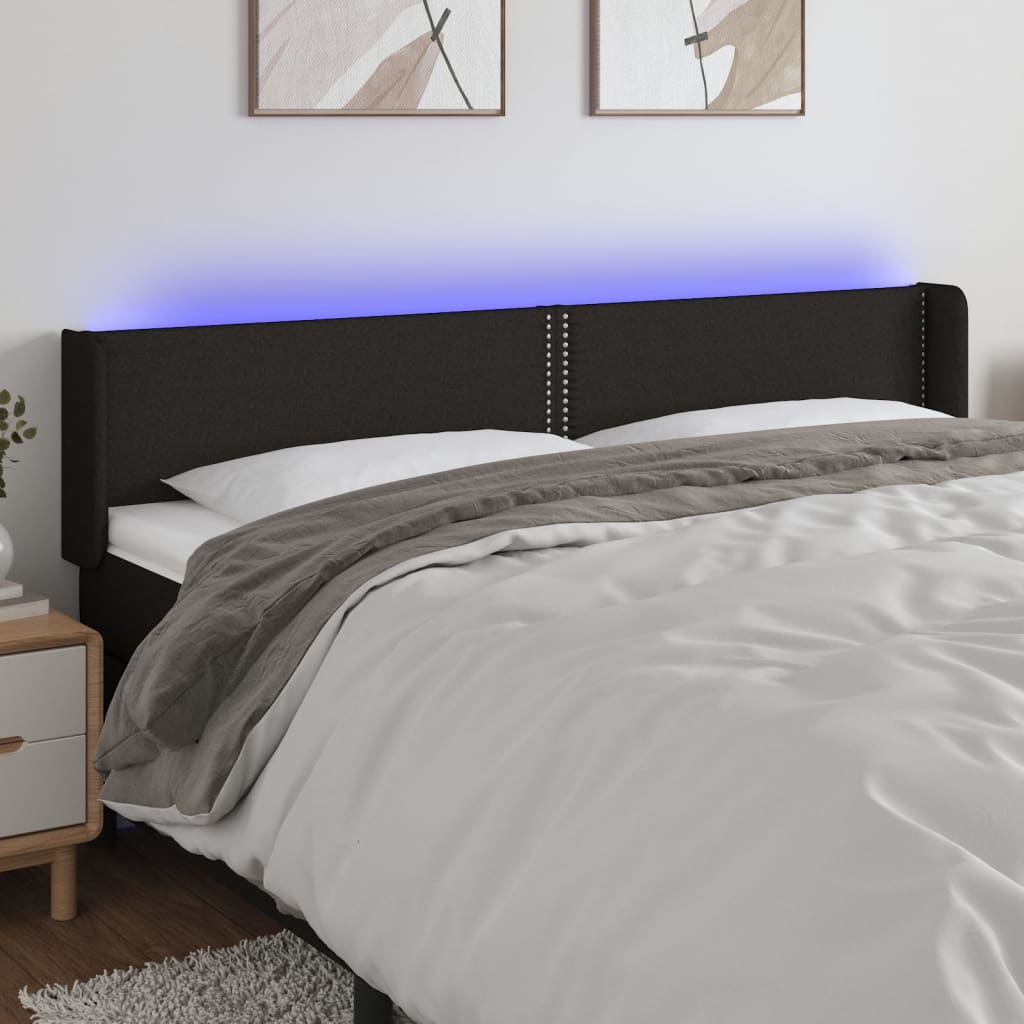 JUNG Vida LED Kopfteil Schwarz 163x16x78/88 cm Stoff