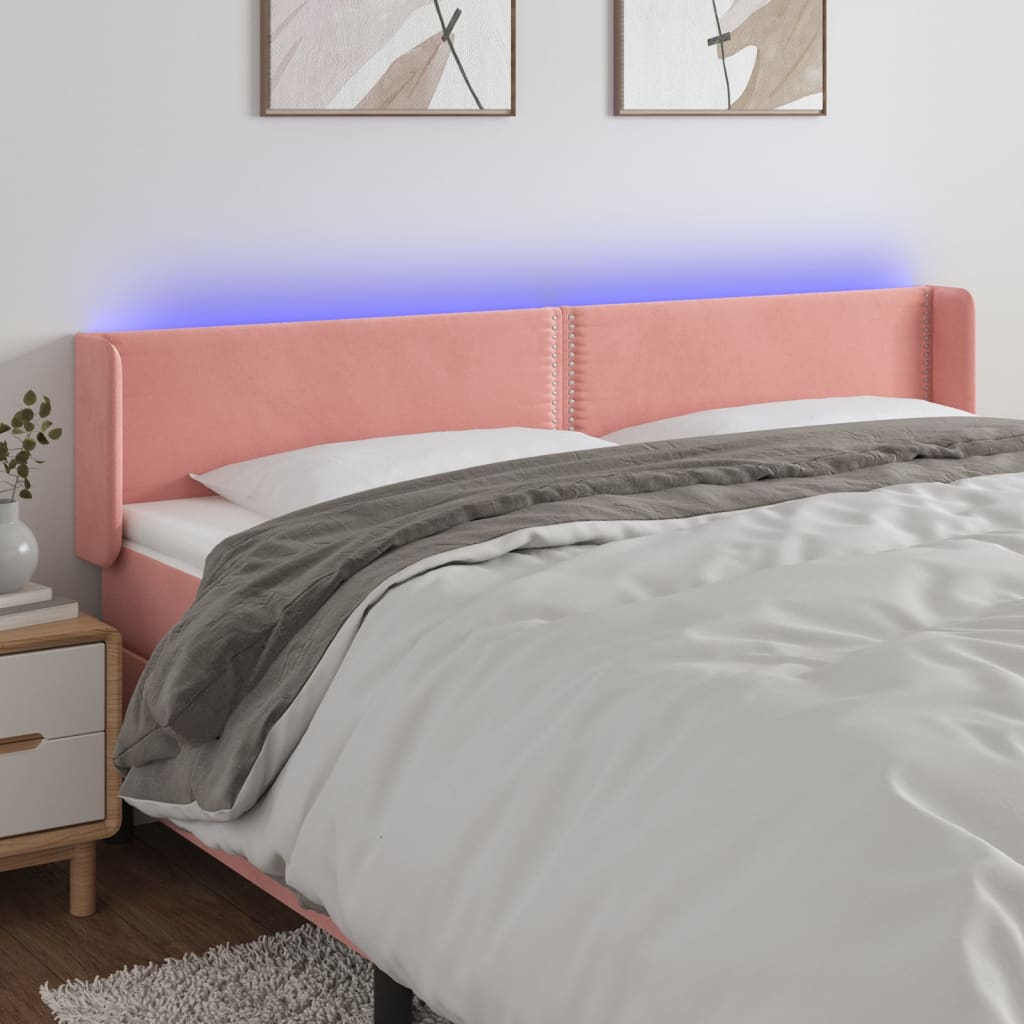 JUNG Vida LED Kopfteil Rosa 183x16x78/88 cm Samt