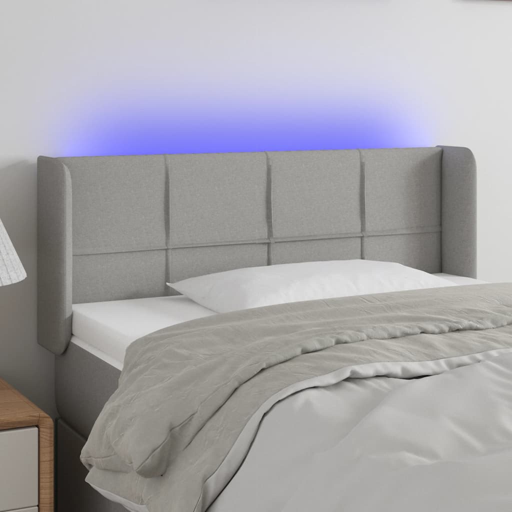 JUNG Vida LED Kopfteil Hellgrau 103x16x78/88 cm Stoff
