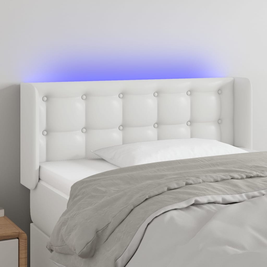 JUNG Vida LED Kopfteil Weiß 93x16x78/88 cm Kunstleder
