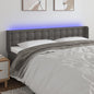 JUNG Vida LED Kopfteil Grau 163x16x78/88 cm Kunstleder