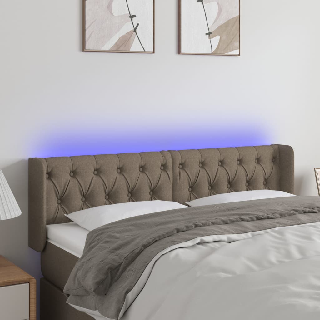 JUNG Vida LED Kopfteil Taupe 163x16x78/88 cm Stoff