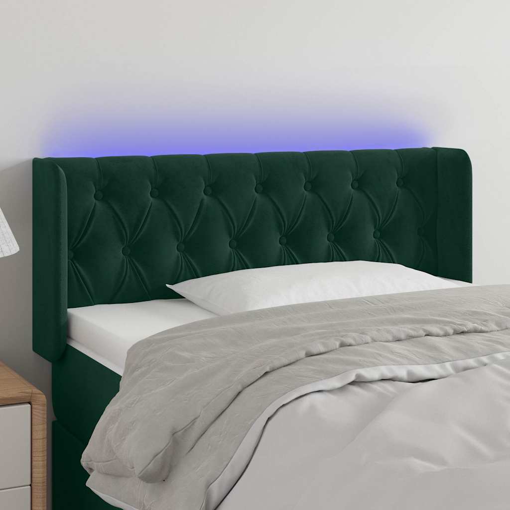 JUNG Vida LED Kopfteil Dunkelgrün 103x16x78/88 cm Samt