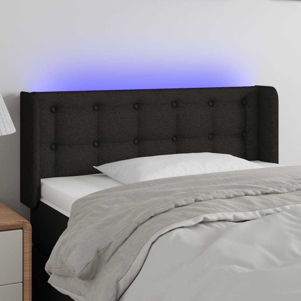 JUNG Vida LED Kopfteil Schwarz 103x16x78/88 cm Stoff