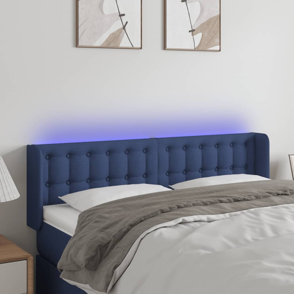 JUNG Vida LED Kopfteil Blau 147x16x78/88 cm Stoff