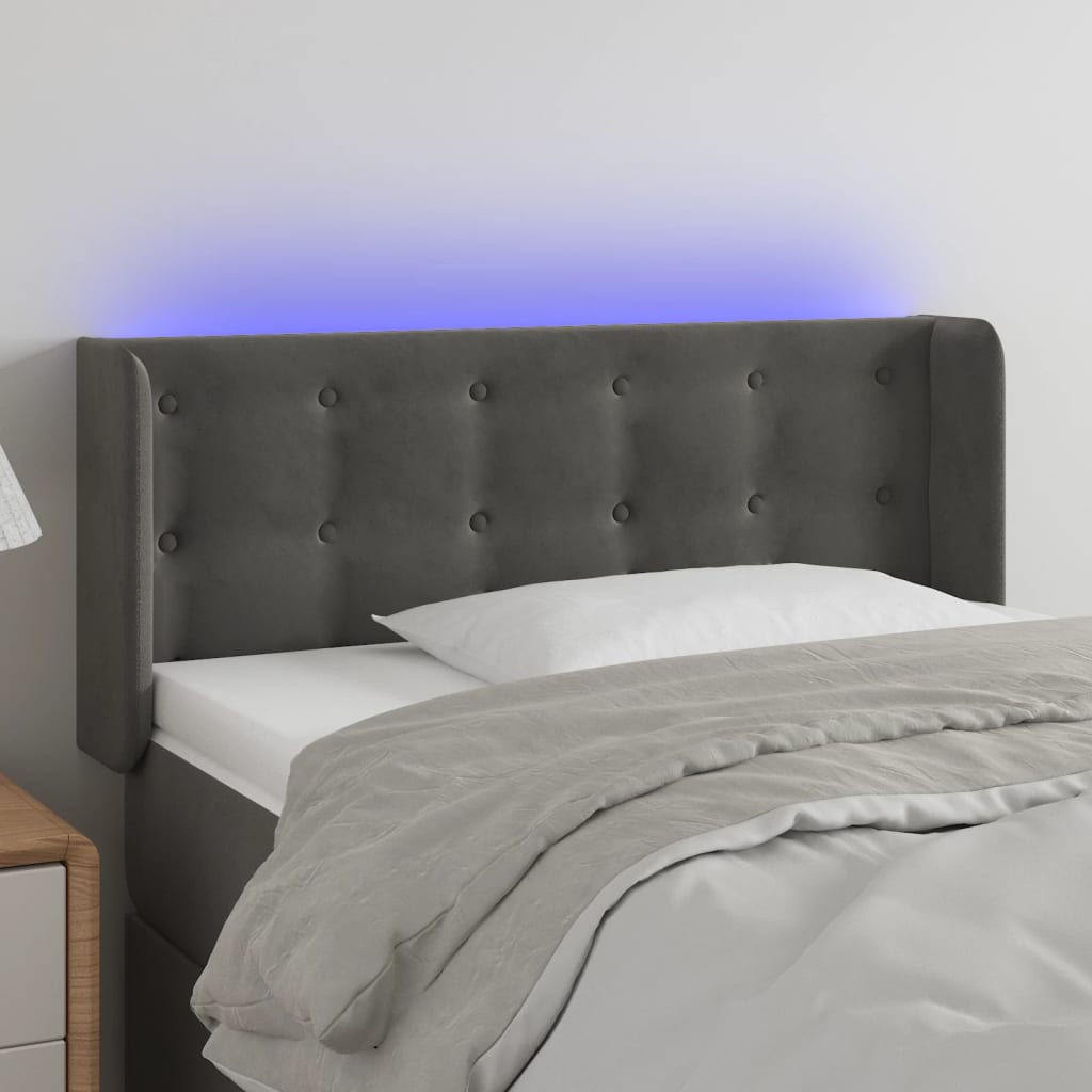 JUNG Vida LED Kopfteil Dunkelgrau 93x16x78/88 cm Samt