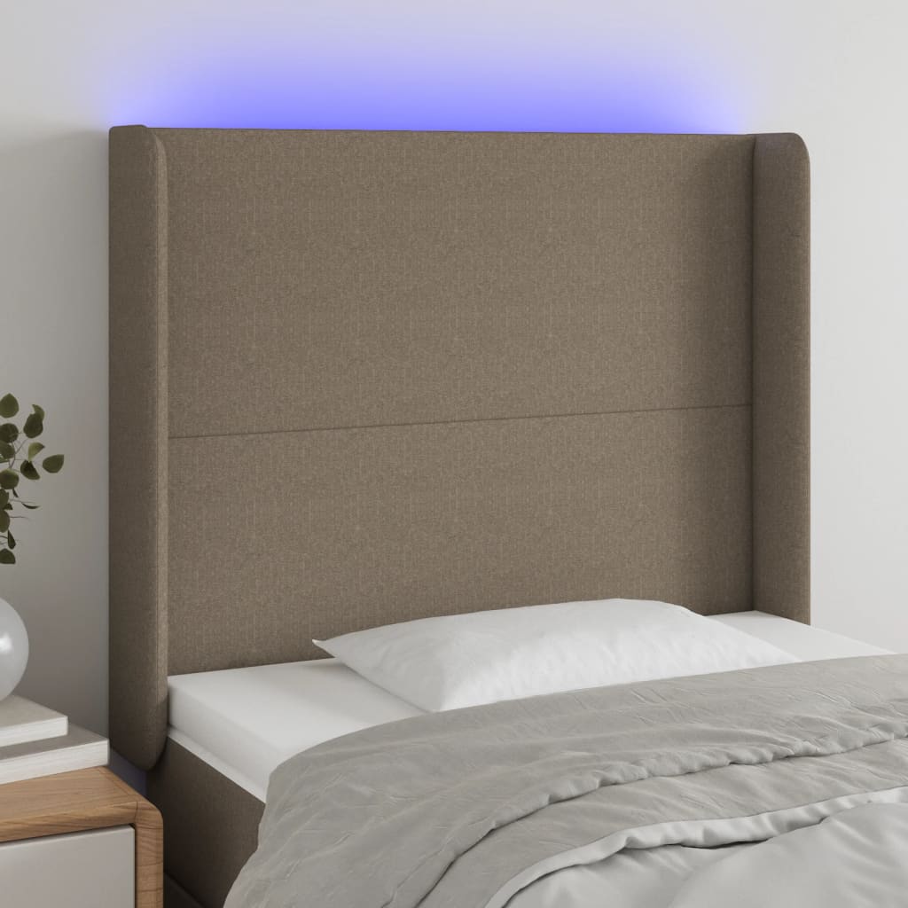 JUNG Vida LED Kopfteil Taupe 83x16x118/128 cm Stoff