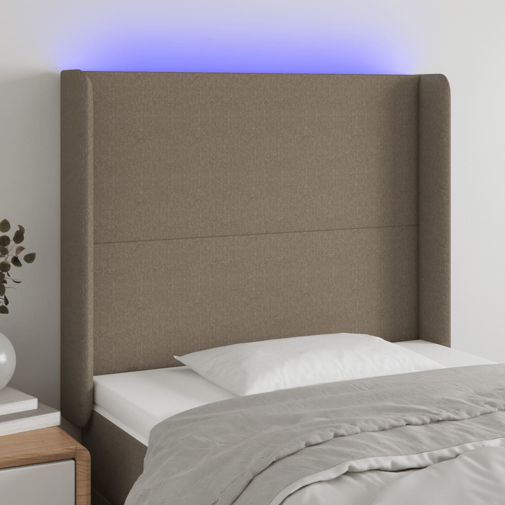 JUNG Vida LED Kopfteil Taupe 103x16x118/128 cm Stoff