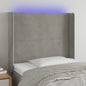 JUNG Vida LED Kopfteil Hellgrau 93x16x118/128 cm Samt