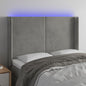 JUNG Vida LED Kopfteil Hellgrau 147x16x118/128 cm Samt