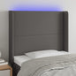 JUNG Vida LED Kopfteil Grau 103x16x118/128 cm Kunstleder