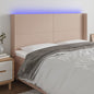 JUNG Vida LED Kopfteil Cappuccino-Braun 183x16x118/128cm Kunstleder