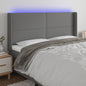 JUNG Vida LED Kopfteil Dunkelgrau 183x16x118/128 cm Stoff