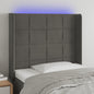 JUNG Vida LED Kopfteil Dunkelgrau 93x16x118/128 cm Samt