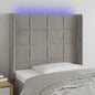 JUNG Vida LED Kopfteil Hellgrau 103x16x118/128 cm Samt