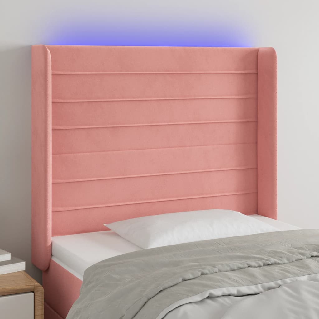 JUNG Vida LED Kopfteil Rosa 93x16x118/128 cm Samt