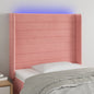JUNG Vida LED Kopfteil Rosa 93x16x118/128 cm Samt