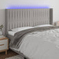 JUNG Vida LED Kopfteil Hellgrau 203x16x118/128 cm Stoff