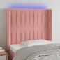 JUNG Vida LED Kopfteil Rosa 83x16x118/128 cm Samt