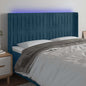 JUNG Vida LED Kopfteil Dunkelblau 163x16x118/128 cm Samt