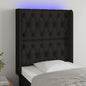 JUNG Vida LED Kopfteil Schwarz 83x16x118/128 cm Stoff