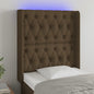 JUNG Vida LED Kopfteil Dunkelbraun 83x16x118/128 cm Stoff