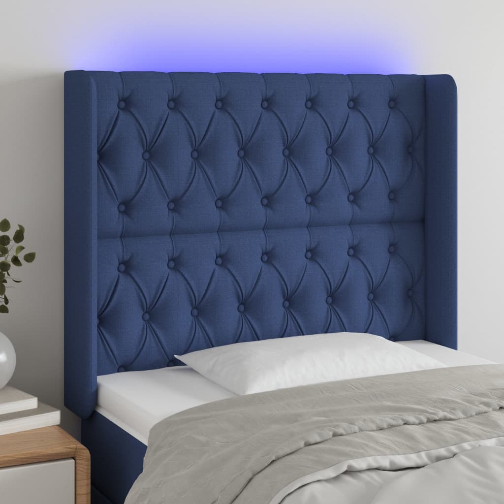 JUNG Vida LED Kopfteil Blau 103x16x118/128 cm Stoff