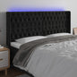 JUNG Vida LED Kopfteil Schwarz 183x16x118/128 cm Samt