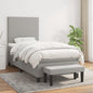 JUNG Vida Boxspringbett mit Matratze Hellgrau 100x200 cm Stoff
