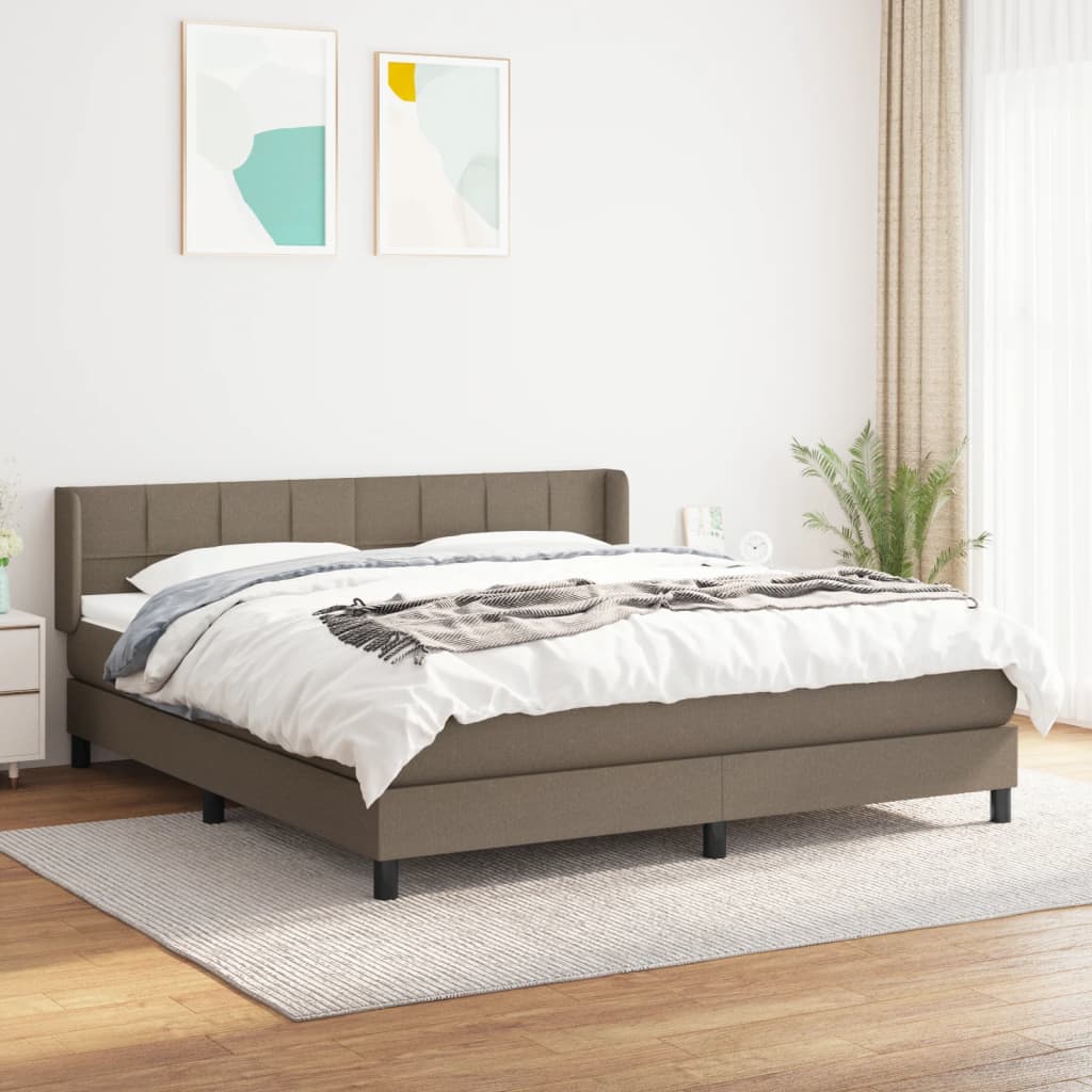 JUNG Vida Boxspringbett mit Matratze Taupe 180x200 cm Stoff