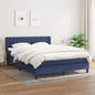 JUNG Vida Boxspringbett mit Matratze Blau 140x190 cm Stoff