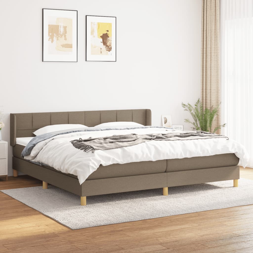 JUNG Vida Boxspringbett mit Matratze Taupe 200x200 cm Stoff
