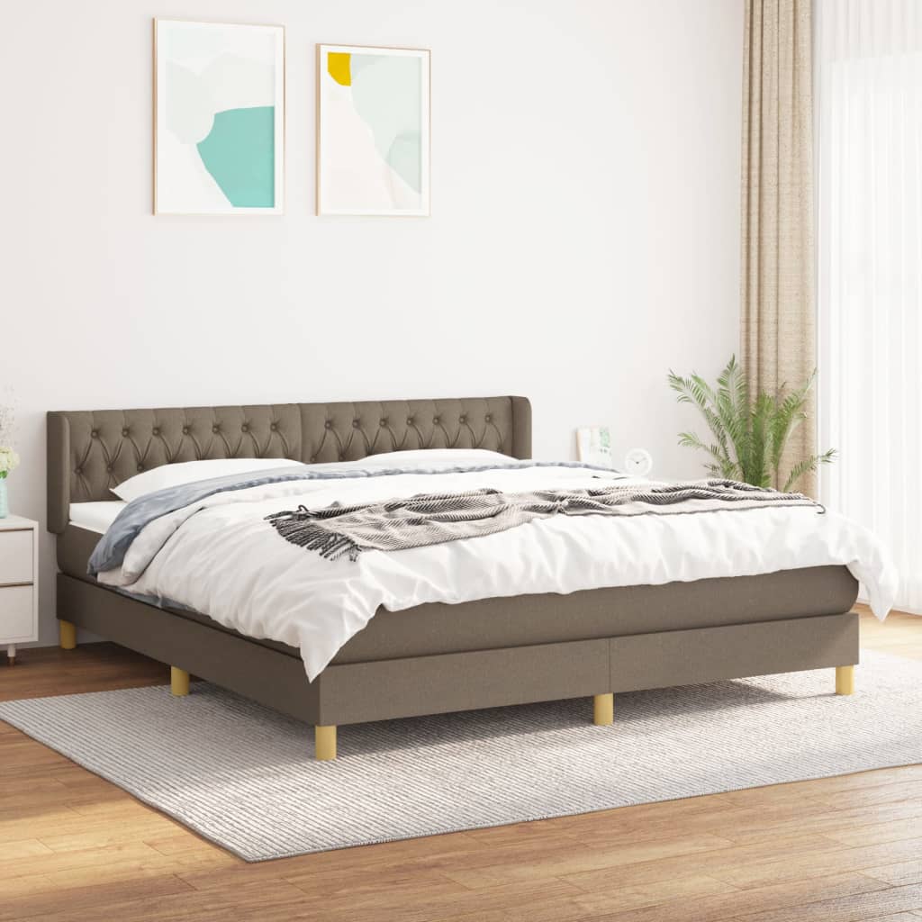 JUNG Vida Boxspringbett mit Matratze Taupe 180x200 cm Stoff