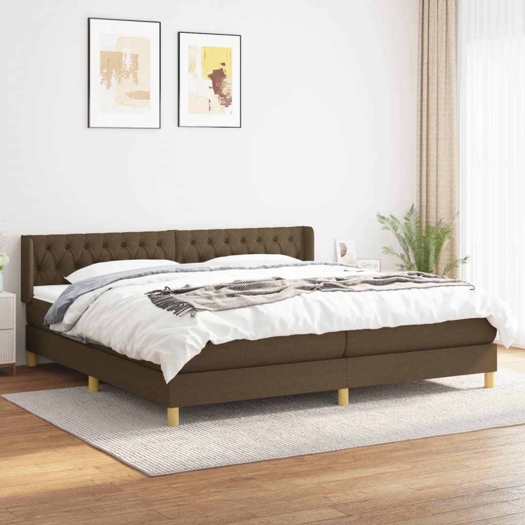 JUNG Vida Boxspringbett mit Matratze Dunkelbraun 200x200 cm Stoff