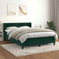 JUNG Vida Boxspringbett mit Matratze Dunkelgrün 140x190 cm Samt