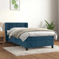 JUNG Vida Boxspringbett mit Matratze Dunkelblau 90x190 cm Samt