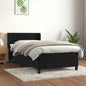 JUNG Vida Boxspringbett mit Matratze Schwarz 100x200 cm Samt