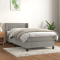JUNG Vida Boxspringbett mit Matratze Hellgrau 80x200 cm Samt