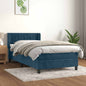 JUNG Vida Boxspringbett mit Matratze Dunkelblau 90x200 cm Samt