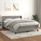 JUNG Vida Boxspringbett mit Matratze Hellgrau 140x200 cm Samt
