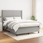 JUNG Vida Boxspringbett mit Matratze Hellgrau 140x200 cm Stoff