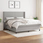 JUNG Vida Boxspringbett mit Matratze Hellgrau 180x200 cm Stoff