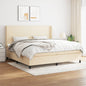 JUNG Vida Boxspringbett mit Matratze Creme 200x200 cm Stoff